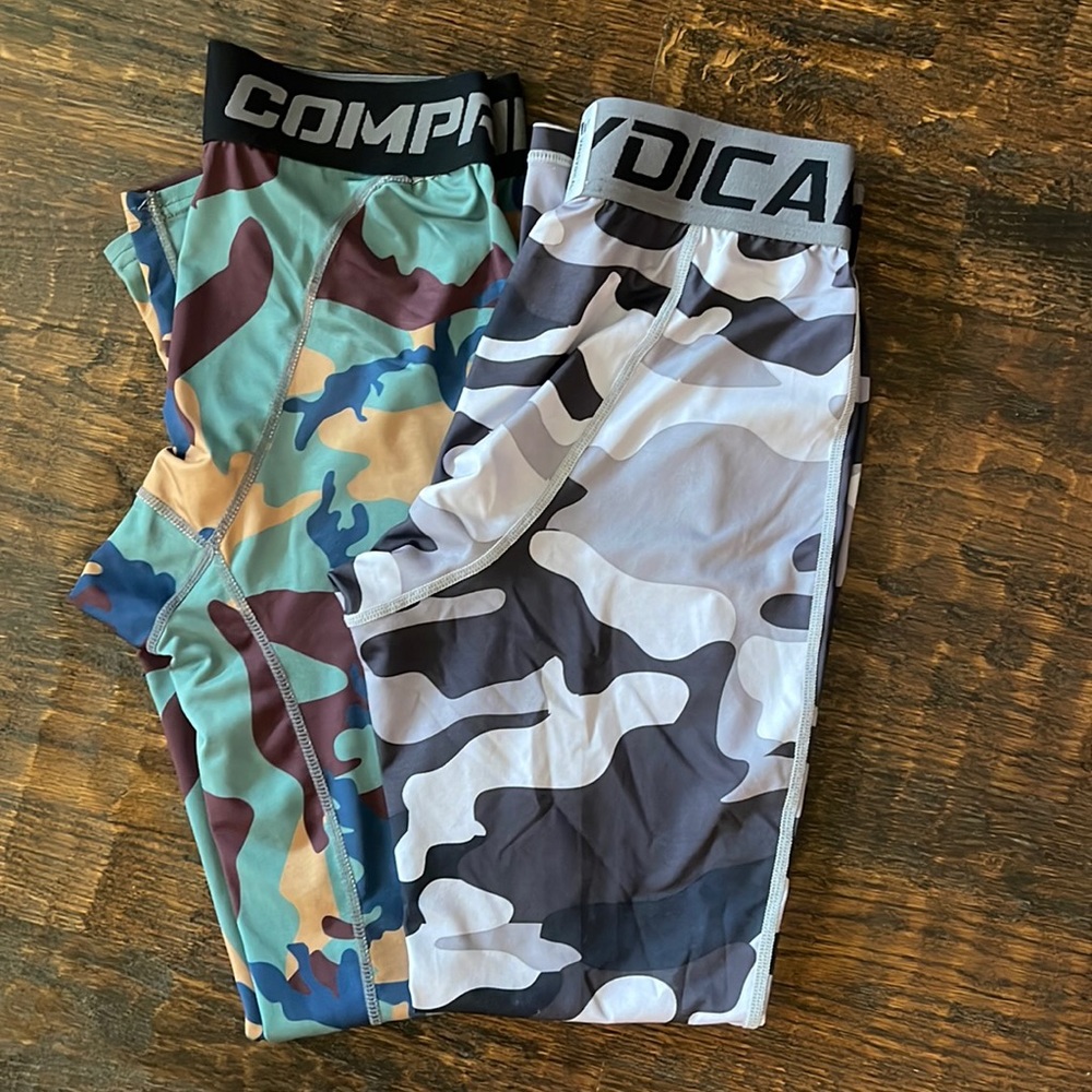 2 Pairs Mens Compression Leggings